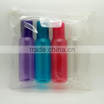 travel 100ml 3oz PET plastic cosmetic bottle set