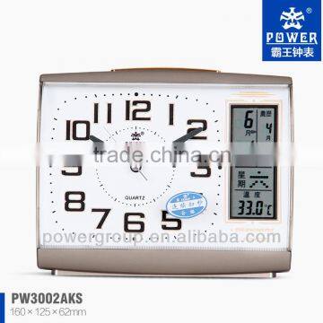 LCD alarm clocks with Time/Date and Tempreture CE/FCC certification PW3002