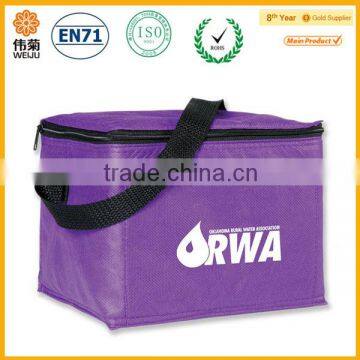 wholesale eco-friendly basket design cooler bag with outside pockets