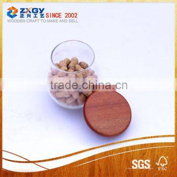 home storage airtight wooden lid glass canister