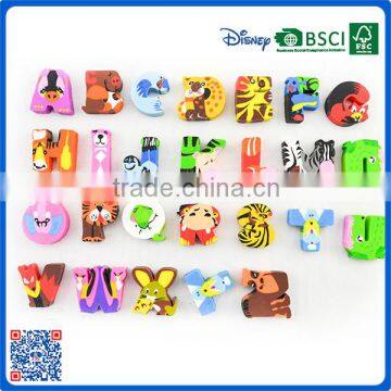 2016 hot seling 2D funny character erasers with cute animal extrusion molding