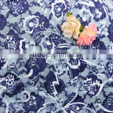 fashion new design polyester spandex fancy floral printing organza indian bridal lace fabric korea lace fabric