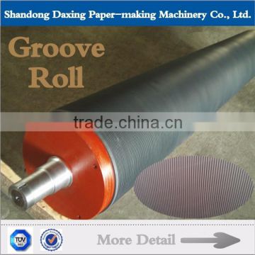 grooved press roll used in press part of paper making machine for paper mill