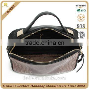CSS1496-001 2016 Newest Chinese Manufacturer Made Lady Metal Genuine Leather Lizard Grain Coss Body Handbag photo-4