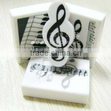 Custom High quality promotion pvc or rubber eraser,Music note eraser.