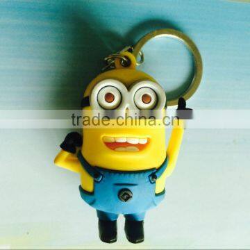 OEM soft pvc small Minions key chain toys manufacturer