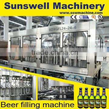 Triblock Glass Bottle Beer Bottling Plant / Line