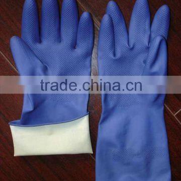 blue kitchen rubber glove for cleaning
