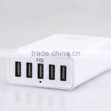 New design multi-function 5 usb port smart Usb charger for Iphone and android smartphones