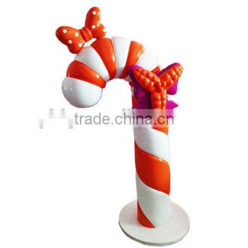 new customise candy cane Christmas FRP decoration large candy cane stand only