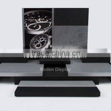 Fashionable Design Watch Display Racks Wooden Front Counter Display Stand