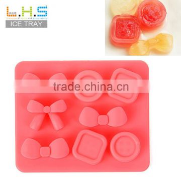 Eco-friendly cute bowknot and button custom ice cube tray