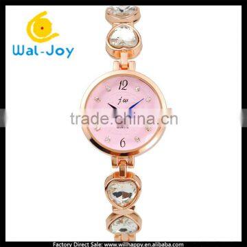 WJ-5466 love heart diamonds strap beautiful charming colorful face JW newest girls bracelet watch