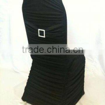 High quality ivory pleated spandex chair cover/fashion banquet chair cover