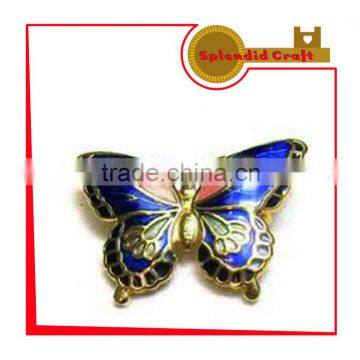 Butterfly shape cloisonne lapel pin