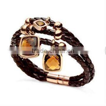 YB248 Newest leather jewelry 2013 popular bracelet for women