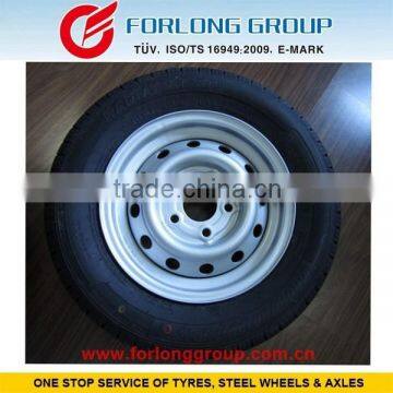 Goodride brand ECE and TUV certificate155R13C8 5X112 trailer tires and wheels 13