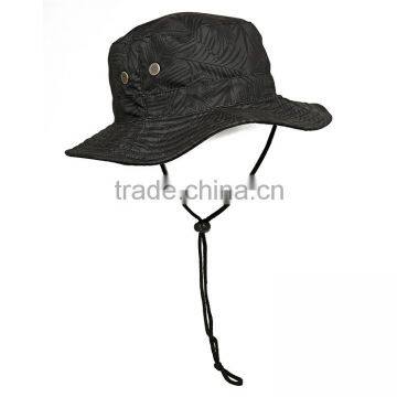Guangjia Cap Manufacturer Wholesale Hot Selling Custom Blank Black Man Bucket Hat With String photo-4
