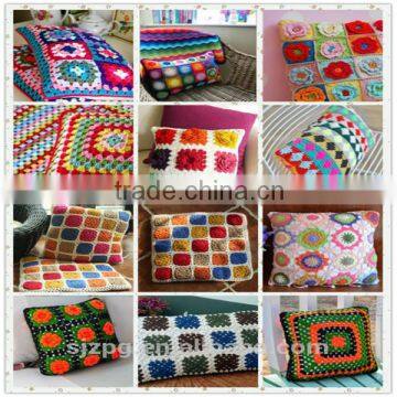 colorful cushions cover bedding set , Cotton crochet cushion and pillows