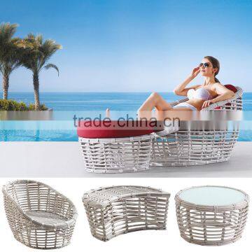 Outdoor Furniture Manufacture Restaurant Rattan Tables and Benches Sun Lounger Bench Set