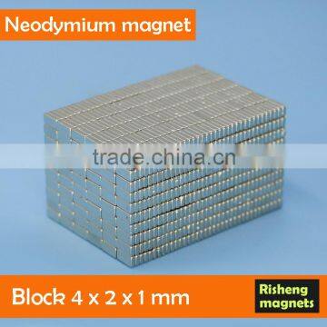 Super Permanent NdFeB Magnetic 4x2x1mm blocks heat resistant magnets