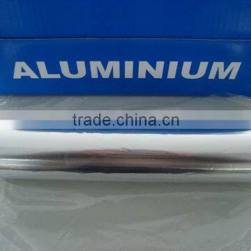 Corrugated box with plastic holder and metal cut aluminium foil roll