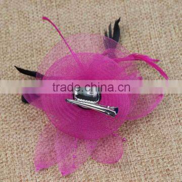 Delicate Wedding Fascinator Veil Feather Hard Yarn Headband Hats Women Brides Hair Accessories Bulk photo-3