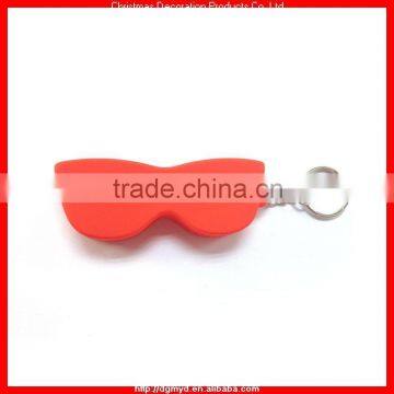 Glasses shape silicone silk scarves box with key chain ( KMS-1121)