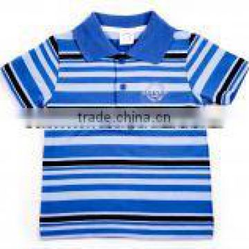 Boys 100% cotton stripe short sleeve polo t-shirt