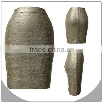 2014 new arrival gold bandage skirt