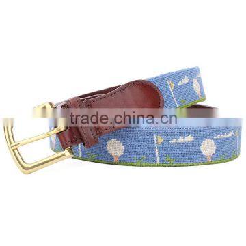 craft & handmade belt man golf leather belt Needlepoint belt