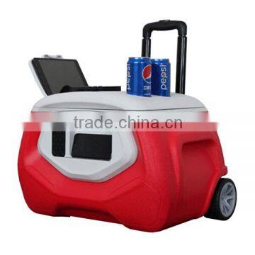 28L Handles Soft-ride Wheels Cooler Box With Speaker