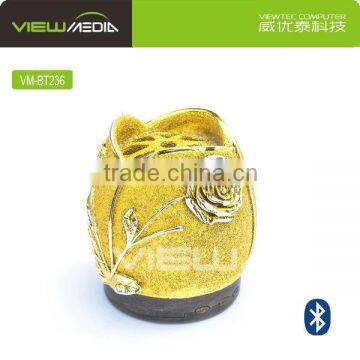 VM-BT236 yellow rose flower shape bluetooth speaker audio speaker vintage style