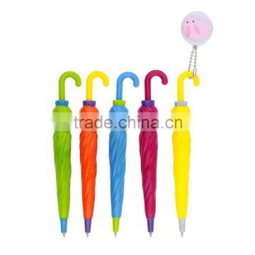 Promotion umbrella shape plastic cartoon kids gift pen in proper price