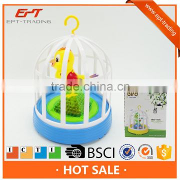 Funny electric voice control singing bird cage toys for kids