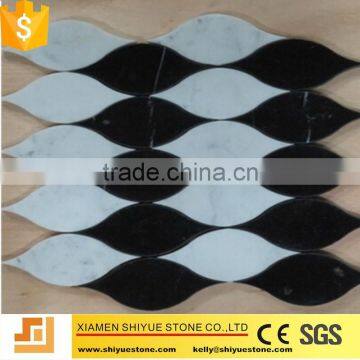 China Carrara White Mixed Nero Marquina Permium Mosaics tile