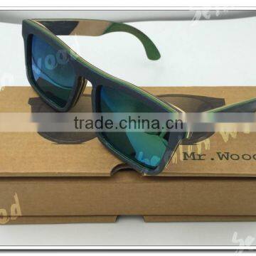 Mr.Wood Nature Life Skateboard Wood Eyewear Handmade Wooden Sunglasses
