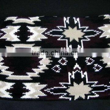 Fashion Aztec fairisle knit fleece lined navajo snood neckwarmer