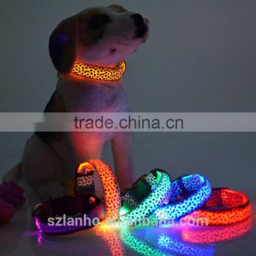 2016 new wholesale LED Pet Collar Dog Walk Safety Leash Flashing Light multicolor