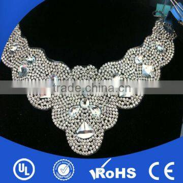 New fashion hotfix rhinestone neckline