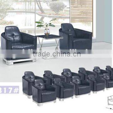 China high quality PU leather office single sofa with stainless steel G-317