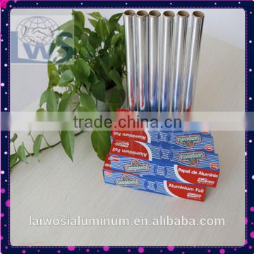 Household aluminium foil and catering foil rolls for food packaging and wrapping