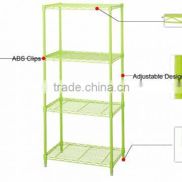 Green Painted 4-tier Metal Shelving / Storage Shelf / Storage Rack / Flower / High-quality Carbon Steel Pipe Shelf photo-2