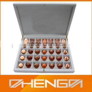 Hot!!! Customized Made-in-China White Glossy Attractive Wooden Chocolates Festival Gift Box(ZDC13-H007)