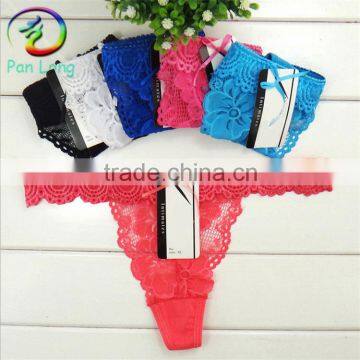 2015 Sexy Thong Women Lace V-string Tanga for Young Girls photo-3