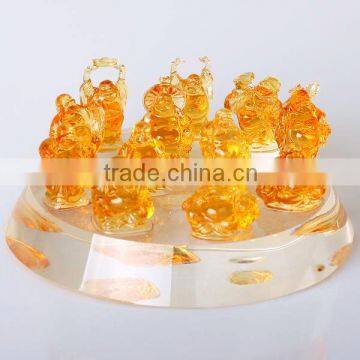 WF035lead crystal happy buddha statue for birthday gifts