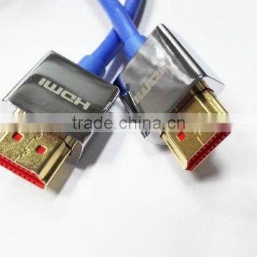 1.5M Blue slim HDMI cable with sliver metal shell