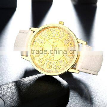 Hot Watches White Leather Strap Wrist Watch
