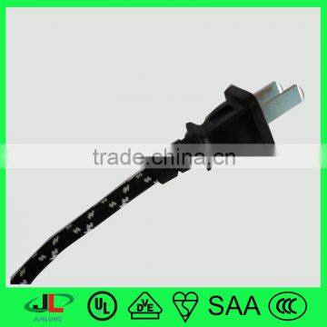 CCC ISO approved China fabric 2 pin electrical cord Plug 2