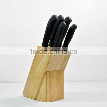 kitchen knives with rubber wood knife block